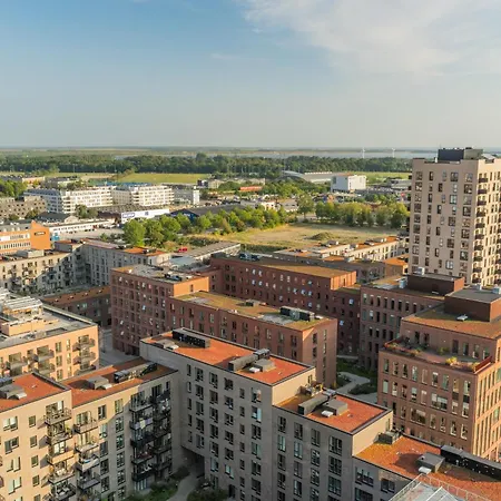 Apartment View From The 18th Floor Over Whole Of Copenhagen. Kopenhagen